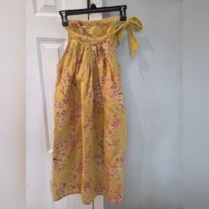 Floral Yellow Dress with Tie Straps